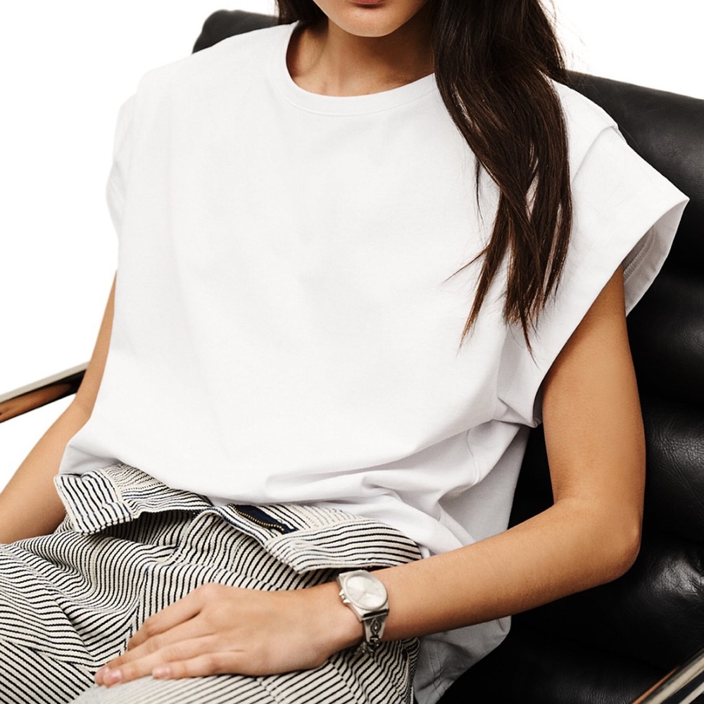 NWT ba&sh Pio Tee in White - Picture 5 of 7